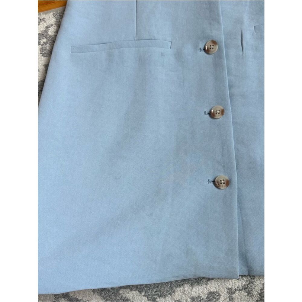 M Abercrombie V Light Blue Pastel Chiffon Sleeveless Button-Front Short Dress - Picture 6 of 8